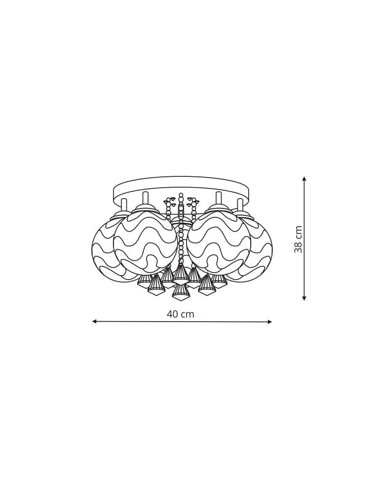 Light Prestige Sada 5 plafon E14 biały, srebrny LP-119/5C