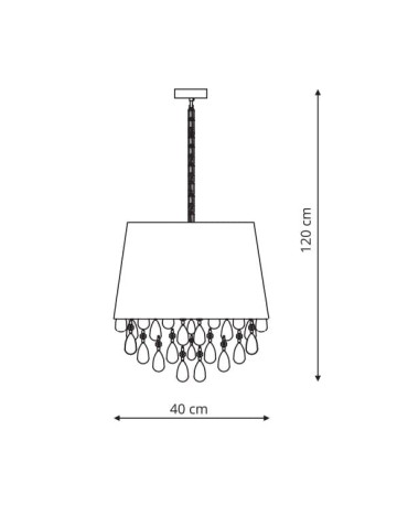 Light Prestige VIGO wisząca czarna E27 czarny, złoty LP-0412/1P BK - produkt 2