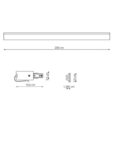 Light Prestige Szynoprzewód 1F 2m czarny czarny LP-571/2M-S-BK - produkt 2