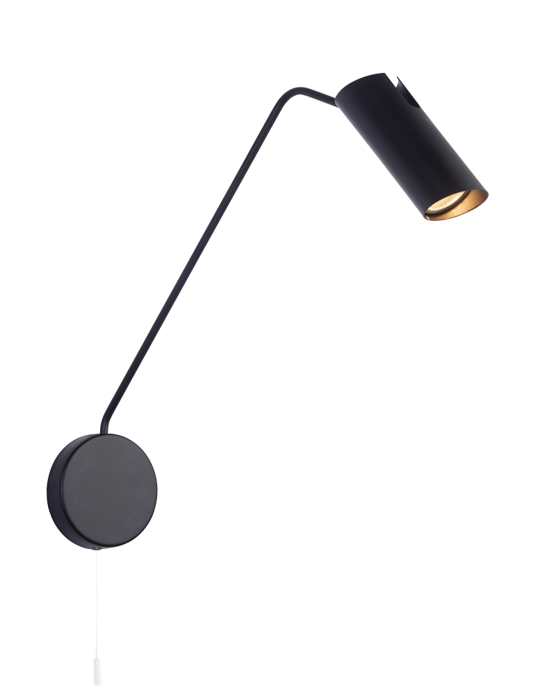 Kinkiety - Light Prestige Futuro 1 kinkiet czarny z wysięgnikiem GU10 czarny LP-17001/1WL BK - produkt kolory-swiatla.pl 1