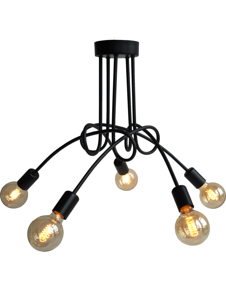 Lampy wiszące - Light Prestige Spin 5 wisząca E27 czarny LP-1313/5P BK - produkt kolory-swiatla.pl 1