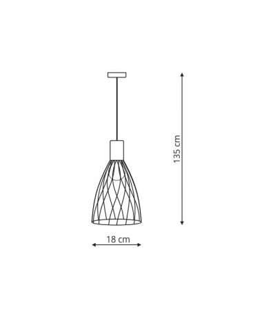 Light Prestige Moderno wisząca długa E27 E27 czarny/brązowy LP-1221/1P L E27 BK - produkt 2