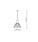 Lampy wiszące - Light Prestige Moderno wisząca mała E27 E27 czarny/brązowy LP-1221/1P S E27 BK - produkt 2