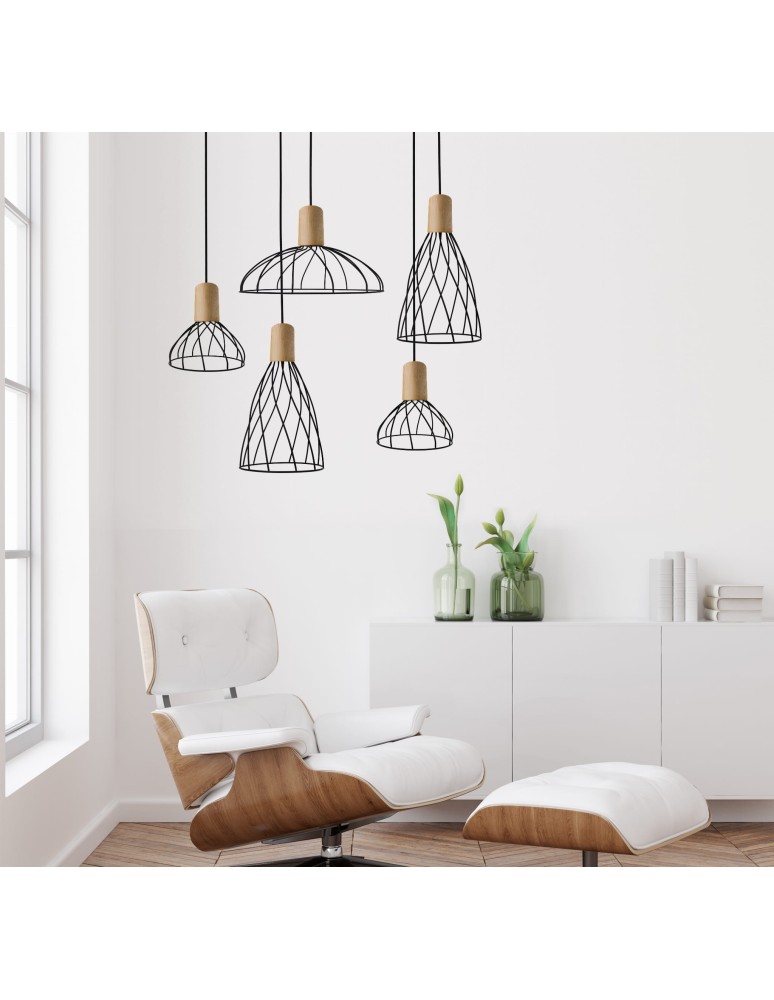 Lampy wiszące - Light Prestige Moderno wisząca mała E27 E27 czarny/brązowy LP-1221/1P S E27 BK - produkt kolory-swiatla.pl 3