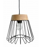 Lampy wiszące - Light Prestige Nido wisząca czarna E27 czarny/drewno LP-128/1P BK - produkt 1