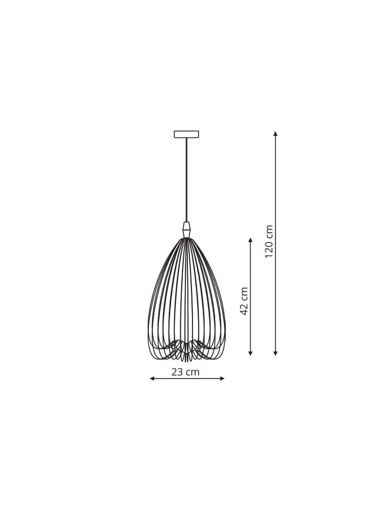 Lampy wiszące - Light Prestige Frusta długa czarna E27 czarny LP-127/1P L BK - product kolory-swiatla.pl 2