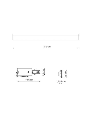 Light Prestige Szynoprzewód 1F 1,5m czarny czarny LP-571/150CM BK - product 2
