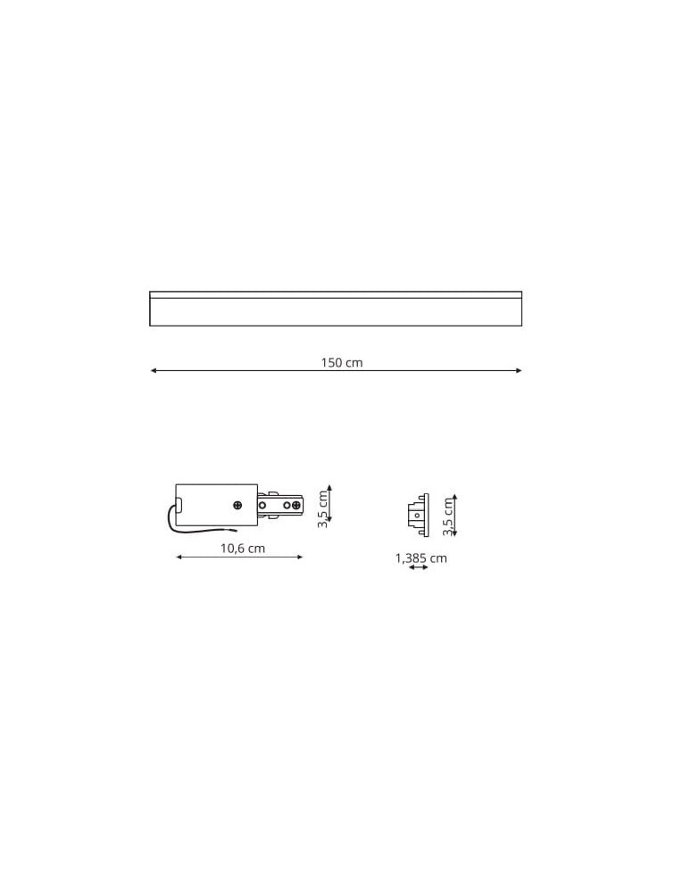 Light Prestige Szynoprzewód 1F 1,5m czarny czarny LP-571/150CM BK