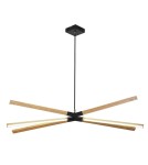 Lampy wiszące LED - Light Prestige Lugano 6 wiszaca - 97 cm LED czarny/drewno LP-2828/6P - 97 - product 1