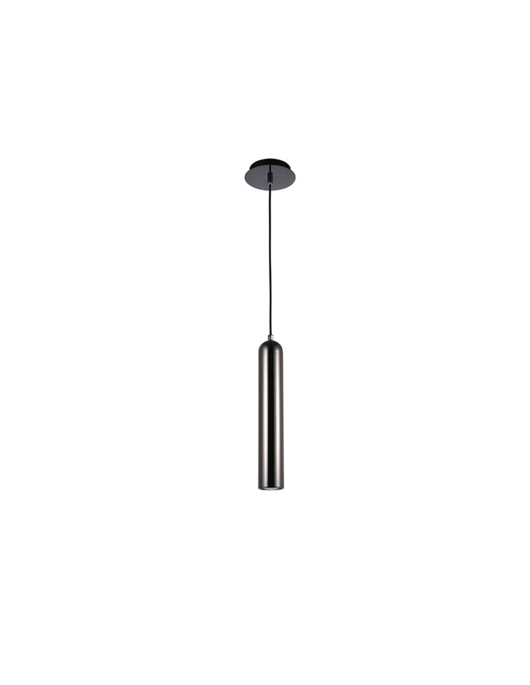 Lampy wiszące - Azzardo TUBO 1 BLACK/CHROM 1xGU10 Wisząca Czarny/Chrom AZ1236 - produkt kolory-swiatla.pl 1