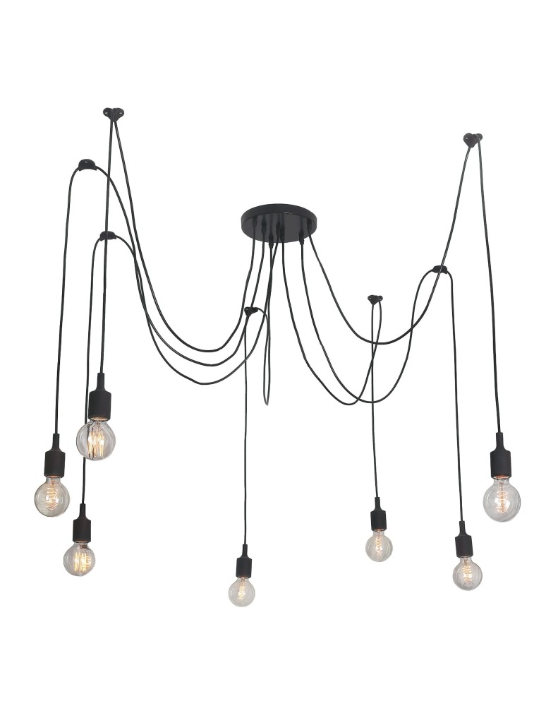 Lampy wiszące - Light Prestige Soleto 7 wisząca E27 czarny LP-90082/7P - produkt kolory-swiatla.pl 1