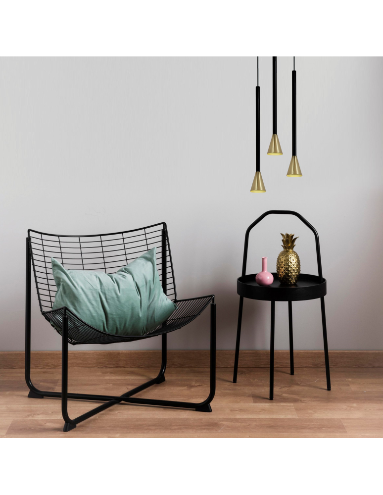 Lampy wiszące - Light Prestige Arizona wisząca czarny/zloty GU10 czarny + złoty LP-074/1P BK/GD - product kolory-swiatla.pl 3