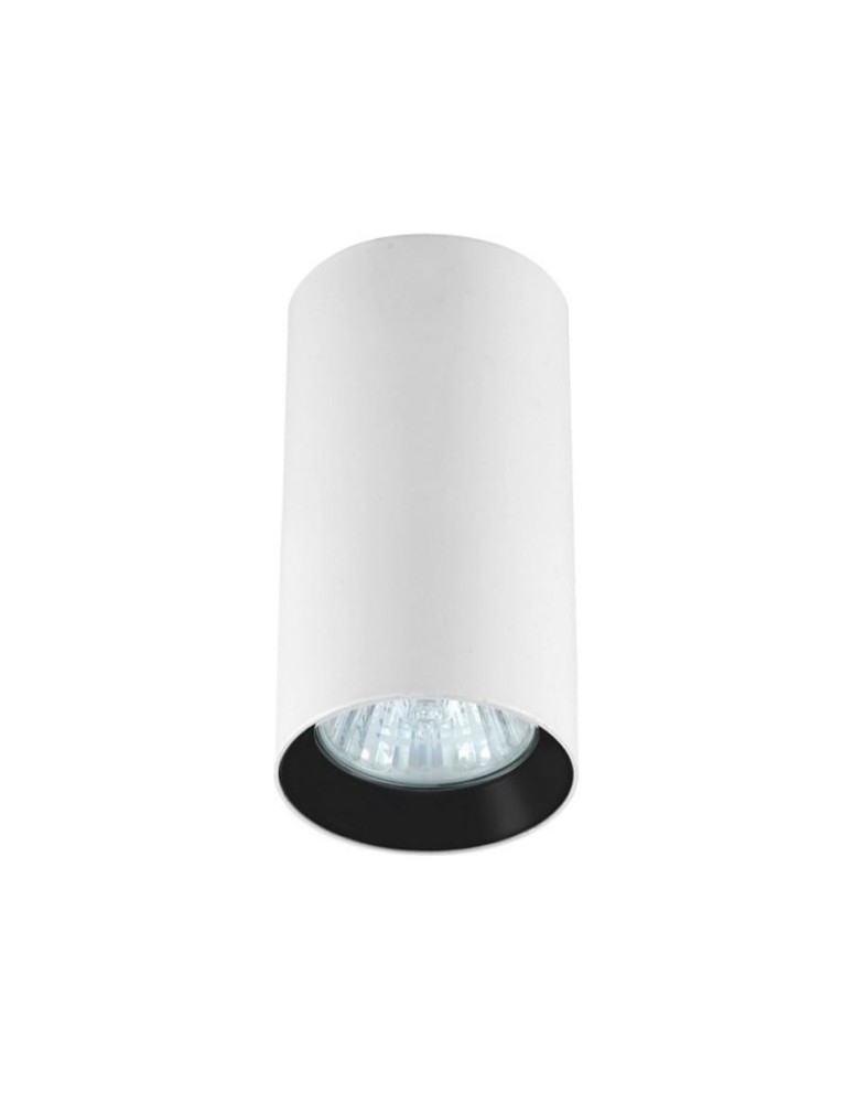 Oprawy sufitowe na wymienne źródło światła - Light Prestige Manacor oczko białe z czarnym ringiem 13 cm GU10 biały LP-2323/1D - 130 WH/BK - produkt kolory-swiatla.pl 1