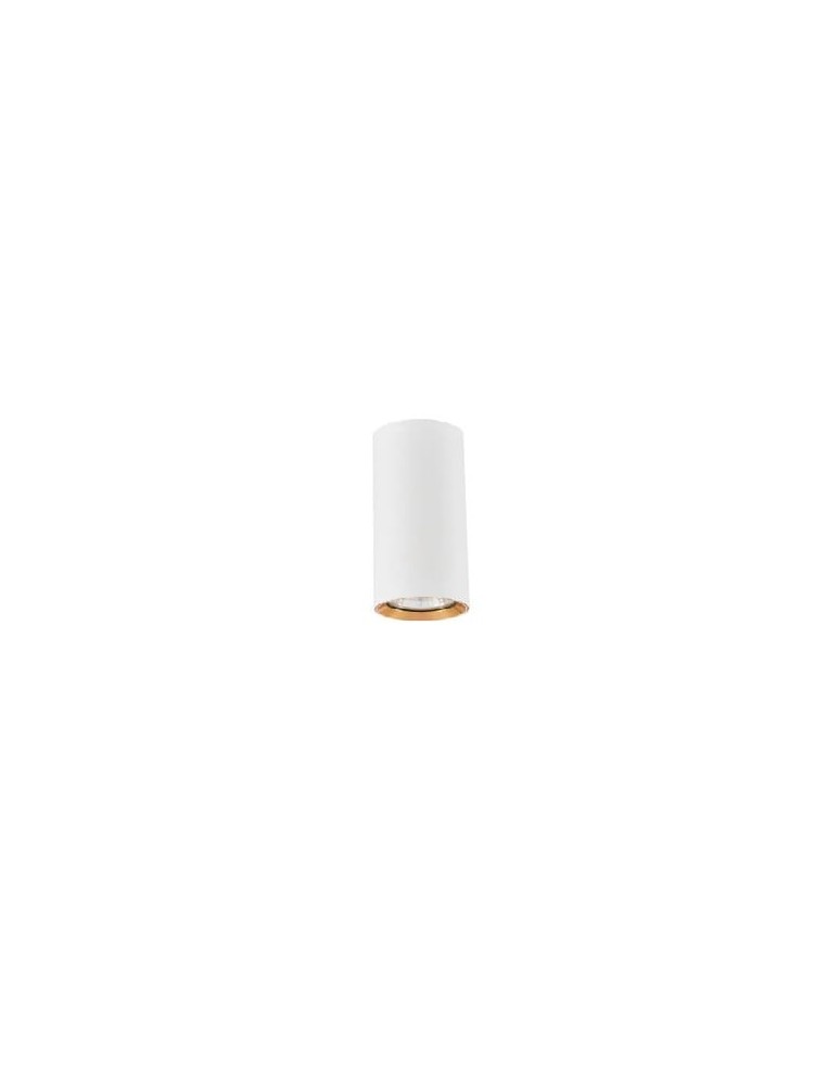 Oprawy sufitowe na wymienne źródło światła - Light Prestige Manacor oczko białe ze złotym ringiem 9 cm GU10 biały LP-232/1D - 90 WH/GD - produkt kolory-swiatla.pl 1