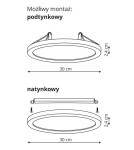 Plafony - Light Prestige York plafon 2 w 1 4000K biały LED biały LP-330/1C 4WH - produkt 4