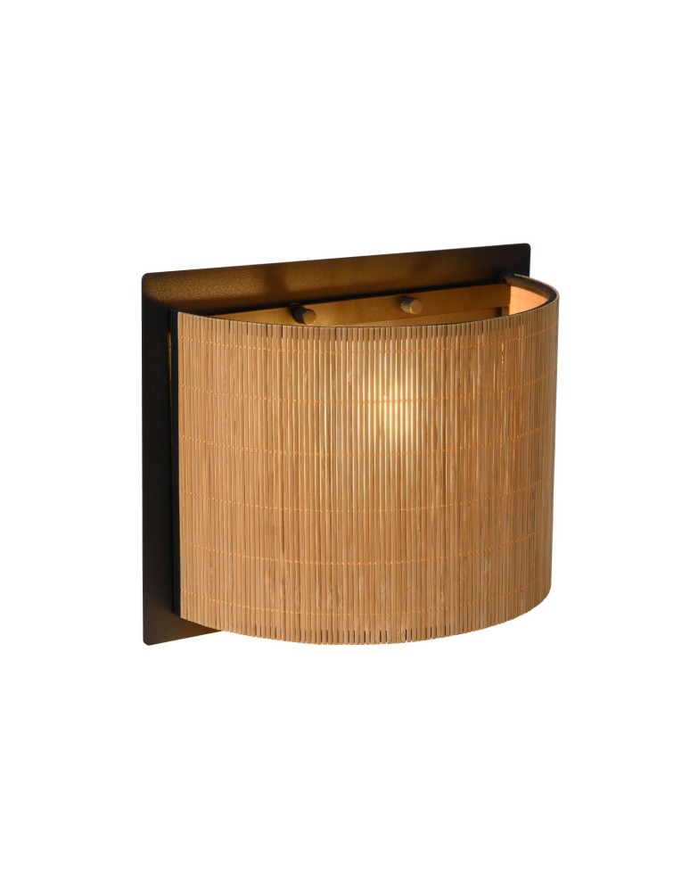 Kinkiety boho - Lucide MAGIUS Ścienna Jasne Drewno 1xE27 Styl Skandynawski 03229/01/30 - produkt kolory-swiatla.pl 1